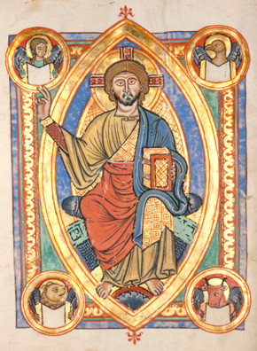 Christ enthroned amongst the Four Cherubim/Evangelists