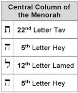 Tehillah (Praise) spelt by the distribution of books on the Menorah