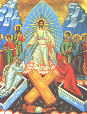 Traditional Greek Orthodox icon of the Resurrection of Christ